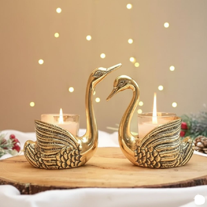 Elegant gold multi-tier candle holder with a twisted <b>ribbon</b> stem design. Perfect modern tabletop accent. Available at wholesale - Product Image 6