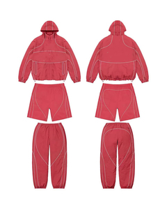 Conjunto Deportivo 2 en 1 Personalizado para Hombre, Chaqueta Cortavientos Impermeable y Resistente al Viento con Cierre de Cordón, Tejido de Nailon Ligero, Color Sólido - Product Image 5