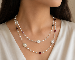 KGN SILVER JEWELLERY HOUSE Emerald Cut Natural Gemstone Long Snake Chain <b>Statement</b> <b>Necklace</b> 925 Sterling Silver Handmade - Product Image 6