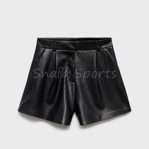 Shorts Metálicos Brillantes de PVC con Cordón Ajustable, Cintura Media, Color Personalizado, para Mujer, Estilo Urbano, Ecológicos, Transpirables, para Fiesta - Product Image 4