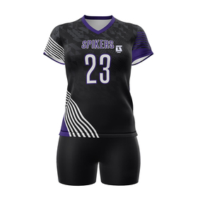 Volleyball Uniform Moisture Wicking Breathable Printed Customizable Team Practice Jersey Shorts Set with Four-Way Stretch - Product Image 5