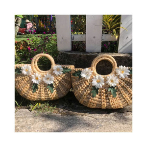Vintage Wicker Purse Water Hyacinth Woven Handbag <b>Square</b> Straw Bag For Women Retro Summer Tote For Picnic And Beach Trip - Product Image 4