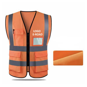 Chaleco de seguridad de alta visibilidad para hombre, reflectante, transpirable, de poliéster, con cuello en V, ropa exterior informal, color sólido, temporada de primavera - Product Image 3
