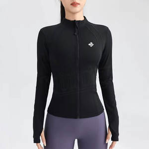Chaqueta Deportiva con Cremallera Completa y Logotipo Personalizado al por Mayor, Chaqueta Ajustada para Gimnasio y Fitness, Chaqueta de Yoga para Mujer, Manga Larga, Transpirable - Product Image 6