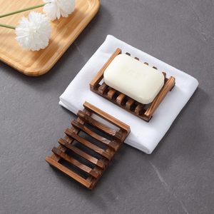 Natural Wood Slatted Soap Dish Holder Self Draining Wooden Bar Soap Saver <b>Tray</b> For Bathroom <b>Shower</b> Sink Counter Wholesale - Product Image 2