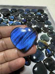 Cabujón de labradorita natural, lote al por mayor de gemas de labradorita, cabujón hecho a mano, formas mixtas ovaladas y de pera, gemas para joyería. - Product Image 3