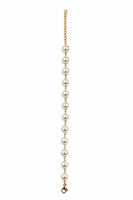 Bracelet en Chaîne Dorée avec Perles d'Imitation, Bijou Classique pour Femme, Chaîne en Alliage, Bracelets Artisanaux avec Perles Rondes