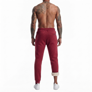DROGEN EXPORT Men's Spring Sherpa Lined Lightweight <b>Linen</b>/Cotton Drawstring Closure Anti-Pilling Casual Jogger Sweatpants - Product Image 2
