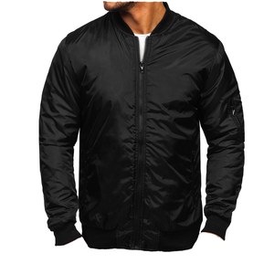 เสื้อแจ็คเก็ตบอมเบอร์ผ้าแคนวาสซาตินปักโลโก้ตามสั่งสำหรับผู้ชาย ทรงโอเวอร์ไซส์ คอตั้ง กันลม ระบายอากาศได้ดี พิมพ์ลายแบรนด์ ขายส่ง เสื้อแจ็คเก็ตวาร์ซิตี้ - Product Image 1