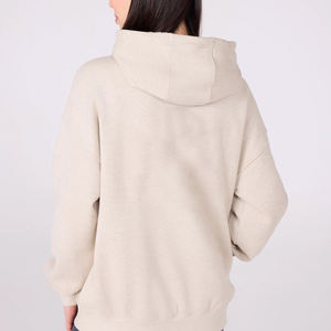 เสื้อฮู้ดดี้ผู้หญิงไซส์ใหญ่ พิมพ์โลโก้ได้ตามสั่ง ขายส่ง เสื้อฟลีซแบบเรียบ ทรงหลวม ไหล่ตก เสื้อฮู้ดดี้ผู้หญิงแบบเปล่า สไตล์สตรีทแวร์ - Product Image 5