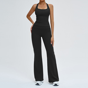 Custom logo Women Clothing Two Piece Zipper Sets Long Sleeve Zip Top and High Waist <b>Leggings</b> Gym Sportswear Long Sleeve Set - Product Image 2