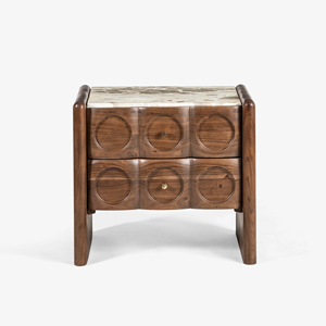 Mesita de Noche Moderna de Madera con Tapa de Mármol, Mueble de Almacenamiento Independiente para Dormitorio, Mesa Auxiliar para Sala de Estar u Oficina en Casa - Product Image 4