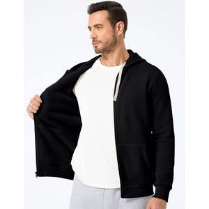Sweat-shirts à capuche en polaire à fermeture éclair intégrale pour homme, chemises décontractées à manches longues avec cordon de serrage, anti-froissement, taille XXS - Product Image 2