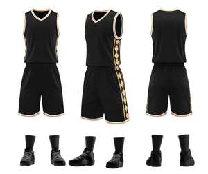 Best Basketball Uniform Sets Anti-bacterial Men's Breathable Quick Dry Basketball Jersey And Shorts Sets - Product Image 1