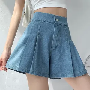 Shorts Vaqueros Casuales de Talla Grande 4XL para Mujer, Estilo Vintage, Corte Recto, Cierre de Cremallera, Borlas, Lavado de Color, con Bolsillos - Product Image 2