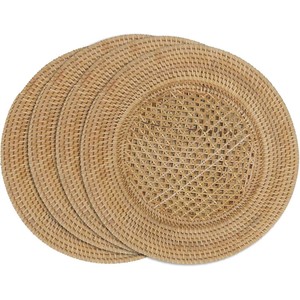 Assiettes de présentation en rotin tressé faites à la main, napperons en osier naturel, décorations de table rondes en rotang, vente en gros - Product Image 5