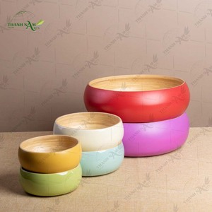 ชามโค้งทรงสวย ทำจากไม้ไผ่ธรรมชาติ 100% เป็นมิตรต่อสิ่งแวดล้อม เหมาะสำหรับใช้ในบ้าน ร้านอาหาร และคาเฟ่ - Product Image 5