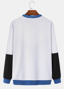 Sudadera Casual Personalizada para Hombre, Cuello Redondo, Tejido de Punto, Manga Larga, Color Sólido, Puños Acanalados - Product Image 6