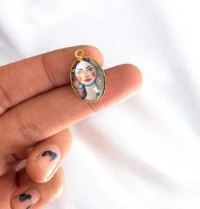 Componentes de joyería de resina fría para mujer, colgante de abalorios de porcelana sin cadena, hallazgos y componentes elegantes - Product Image 1