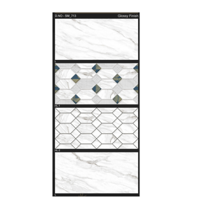 Carreaux de céramique blancs brillants 300x600mm très demandés pour la décoration murale intérieure, carreaux de céramique Concept pour toilettes et salles de bain - Product Image 1