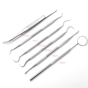 Kit de Herramientas Dentales de Acero Inoxidable, Espejo Bucal, Sonda, Pinzas, Set para Examen Oral, Limpieza Dental - Product Image 4