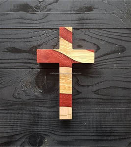 CRAFTS GALORE - Escultura de Pared con Cruz Rústica de Madera de Cedro Pulida de Estilo Religioso, Característica Regional Europea, Color Personalizado - Product Image 2