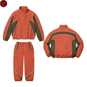 Ensemble de survêtement oversize en nylon, pantalon de jogging ample, ensemble de survêtement personnalisé avec coupe-vent en nylon réfléchissant 3M pour hommes - Product Image 5