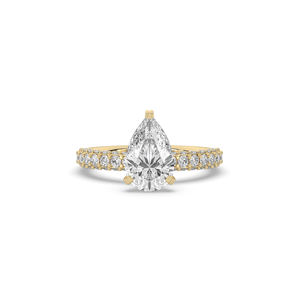 Anillo de Diamante de Laboratorio de Lujo con Forma de Pera de 2.925 Quilates, Diseño Único, Ligero, Oro de 14K/10K, Anillo de Compromiso - Product Image 4