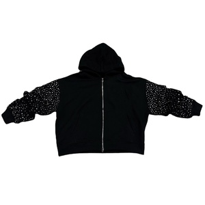 2025 Unisex High Quality <b>Winter</b> <b>Fleece</b> Zip-up Hoodie New Wholesale with Rhinestone Design Customizable by Manufacturer - Product Image 6