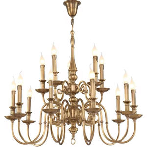 France Palace Chandeliers Decorative Living Room Ceiling <b>Lights</b> Brass Candle Holder <b>Dining</b> Room Copper Pendant Lamp - Product Image 6