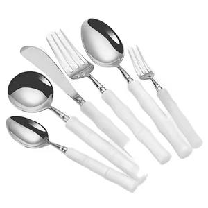 Ensemble de couverts modernes en acier inoxydable avec manche rose et finition miroir – Cuillère, fourchette, couteau – Collection de vaisselle pour la maison et l'hôtel - Product Image 5