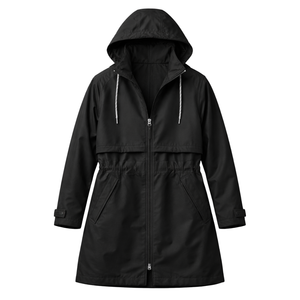 Chaqueta Impermeable para Mujer, con Capucha, Larga hasta la Cintura, Ligera, Cortavientos, para Exteriores, Estilo Parka, Informal, para Viajes, Primavera y Otoño - Product Image 1