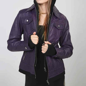 Chaqueta de Cuero para Mujer, Servicio OEM, Estilo Urbano, Diseño de Cuello Personalizado, Chaqueta de Cuero para Mujer 100% Transpirable de Alta Calidad - Product Image 1