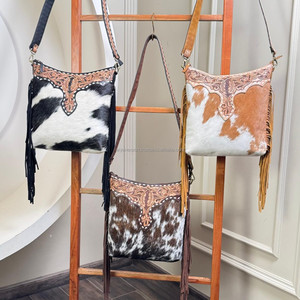 Sac à bandoulière en cuir de vachette personnalisé de grande capacité pour femmes sacs à main à la mode en cuir usiné avec fermeture à glissière - Product Image 4