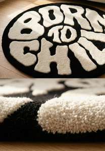 Alfombra Redonda de Lana Negra y Blanca de Primera Calidad, Antideslizante, Hecha a Mano, la Más Vendida para Decoración Moderna del Hogar - Product Image 2