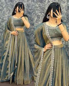 Último Modelo de Lehenga Choli Tradicional Gujarati para Mujer, con Bordado en Material NC MOS, Completamente Cosido, para Bodas y Festivales - Product Image 3