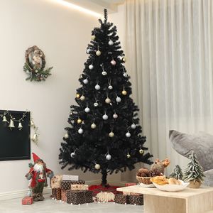 Albero di Natale Artificiale Nero Non Illuminato da 2,7 m con 2132 Punte di Rami, Base in Acciaio ad Apertura Automatica - Albero di Natale da Interno in PE con Luci LED - Product Image 2