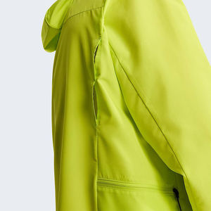Chaqueta Cortavientos de Alta Visibilidad Verde Neón para Hombre, Impermeable, Ligera, Transpirable, con Capucha, para Deportes al Aire Libre, Ciclismo y Running - Product Image 4