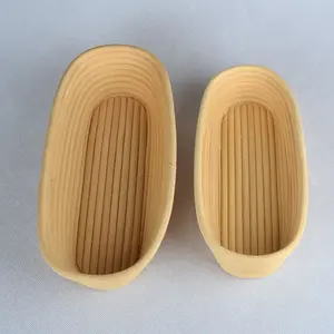 Banneton en rotin fait main de qualité alimentaire pour la cuisson du pain au levain, panier de levage rond et ovale avec outil de pâtisserie - Product Image 1
