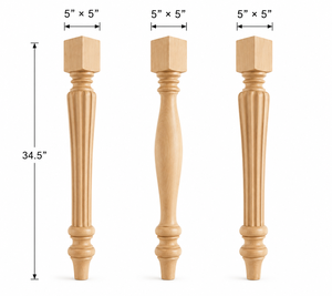 Solid Wood <b>Table</b> Leg Decorative Kitchen Island Legs for Custom Cabinetry <b>Dining</b> <b>Tables</b> and Workstations - Product Image 2