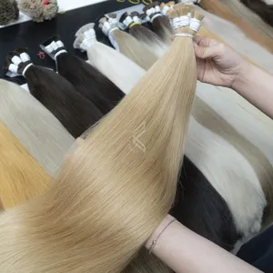 Natural Blonde Bulk Hair Extensions 100 Natural Raw Human Hair Bundles Vendor For Hairdresser