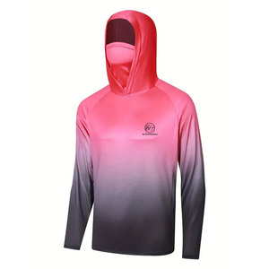 Fournisseur en gros de sweats à capuche de pêche en polyester et élasthanne, légers et respirants pour hommes - Product Image 1