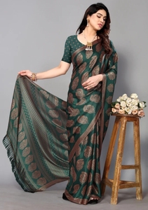 KV <b>Printed</b>, <b>Blocked</b> <b>Printed</b> Daily Wear Chiffon Saree Georgette Saree - Product Image 4
