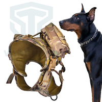 Harnais tactique personnalisé pour chien de service, gilet de camouflage réglable et robuste avec pochette de rangement pour l'entraînement