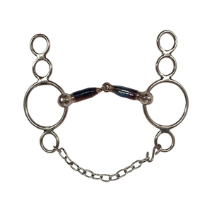 Bocados para Caballos, Bocado de Acero Inoxidable con Anillo y Cuentas Verdes y Naranjas, Equipo de Equitación, Modelo ME-45964 - Product Image 3