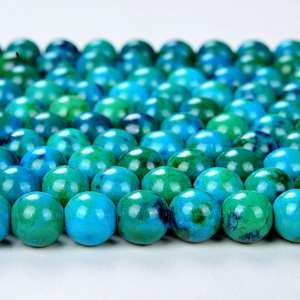 ลูกปัดคริสโซคอลล่าทรงกลม หินธรรมชาติ สำหรับทำเครื่องประดับ DIY สร้อยข้อมือ สร้อยคอ งานฝีมือ แบบเส้นเต็ม - Product Image 4