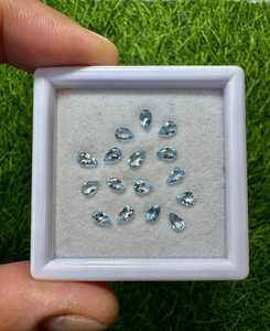 Piedra Preciosa de Aguamarina Natural, Corte Pera, Facetada, Azul, Piedras Sueltas, Certificadas por IGI, Alta Claridad, para Joyería - Product Image 4