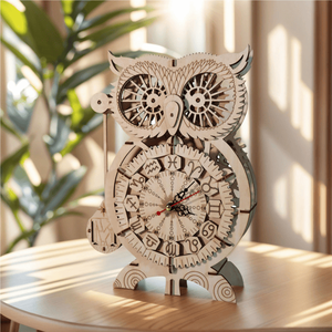 3D Wooden Puzzle Owl <b>Clock</b> Model Building Tool <b>Kits</b> Handmade Unique Christmas Gift for Construction Fans - Product Image 3