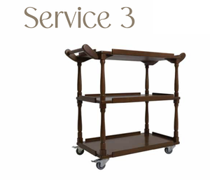 Chariot de service de luxe à 3 niveaux en bois pour hôtel, chariot roulant pour la distribution de nourriture et de boissons, idéal pour la maison, le bar, le restaurant, la chambre et la salle de bain - Product Image 1
