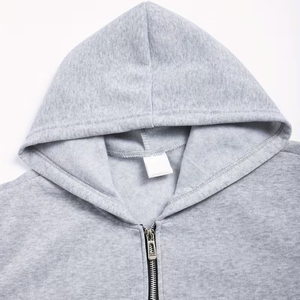 Conjunto Deportivo de Forro Polar con Capucha Gris Unisex de Moda, Sudadera y Pantalones de Color Sólido de Manga Larga, Duraderos, 100% Algodón - Product Image 4